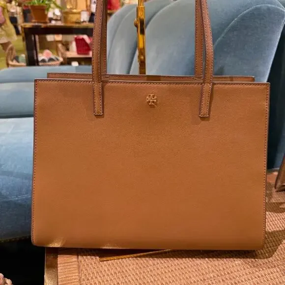 Tory Burch Emerson Work Tote 160643 Saffiano leather In Moose